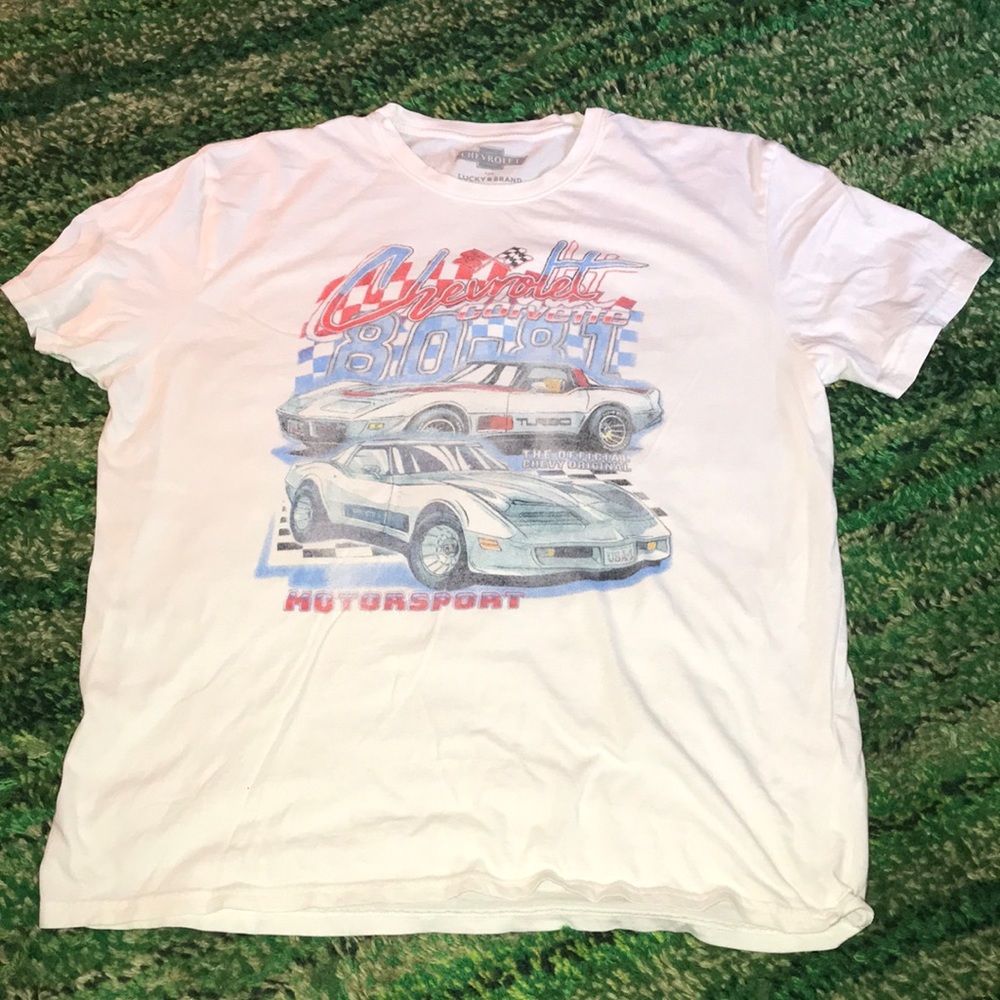 Vintage-Inspired White Chevrolet Motorsport Short-Sleeve Tee